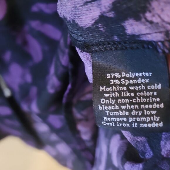 Rock &Republic Purple Floral Zip-Up Top XXL - Picture 5 of 5